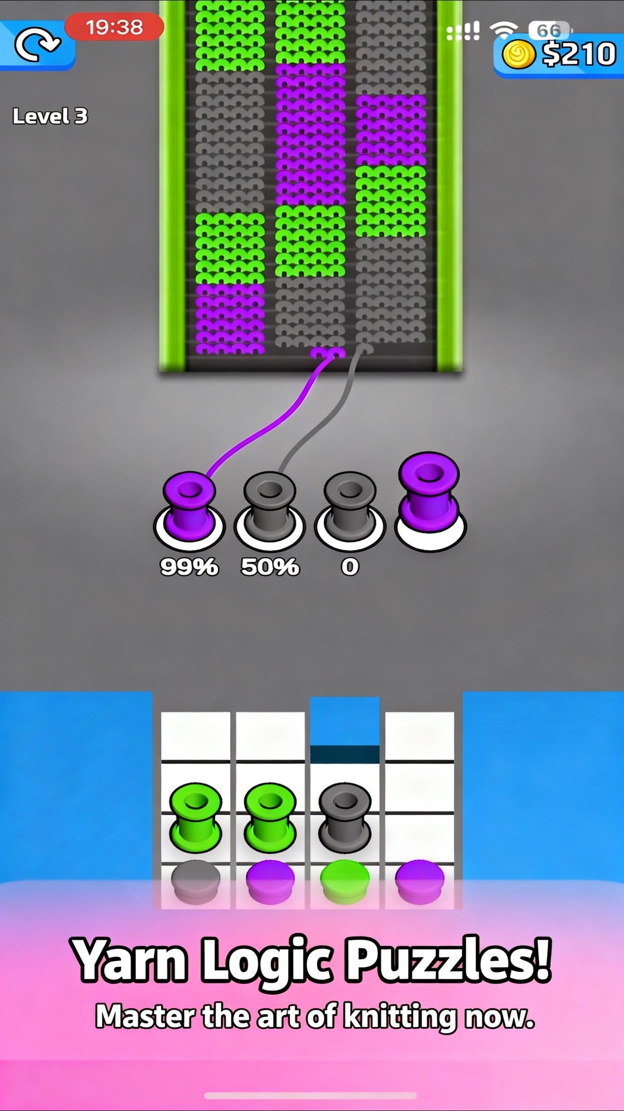 Knit & Roll gameplay